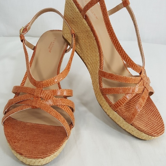 Kenneth Cole Reaction Wedge Sandals Orange HEEL - Picture 2 of 8
